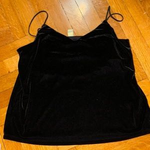 Black velvet tank top